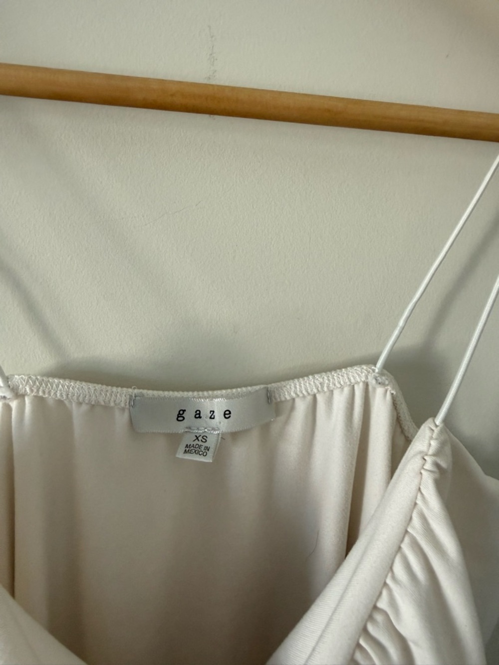 Cream Ruched Bust Spaghetti-Strap Bodysuit (size XS) - Picture 4 of 4